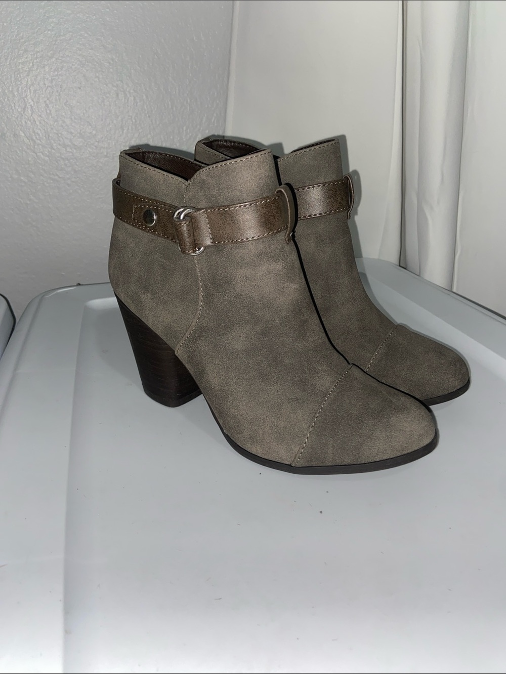 Lauren Conrad faux buckle bootie